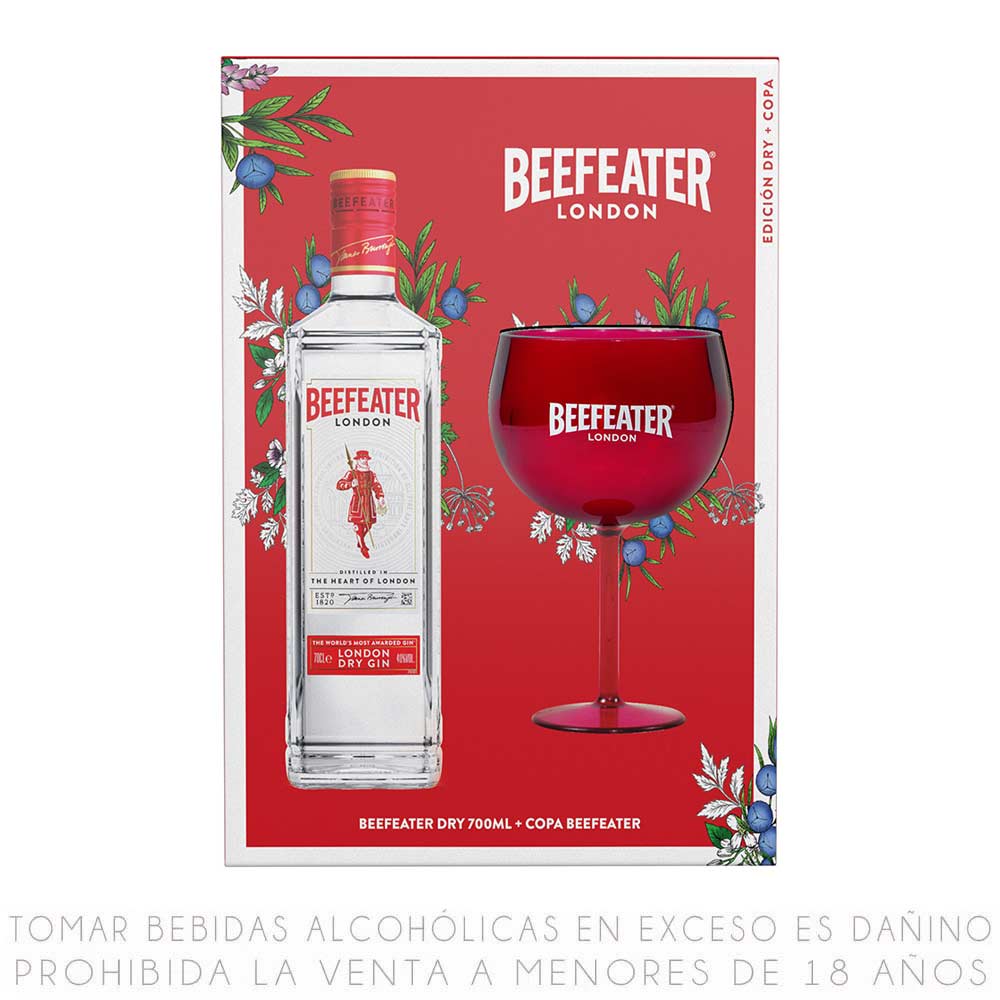 Pack Beefeater: Gin London Dry Botella 700ml + Copa de Beefeater - Oferta especial