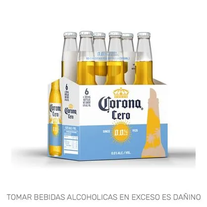 Cerveza Sixpack Corona Cero Sin Alcohol Botella 355ml de Corona - Oferta especial