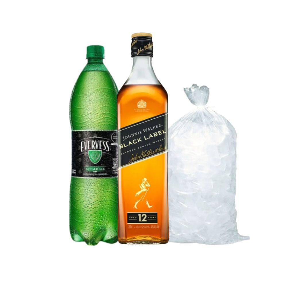 Johnnie Walker Botella 750ml Evervess Ginger 1.5 Lt + Hielo 1.5 Kg de Johnnie Walker - Oferta especial