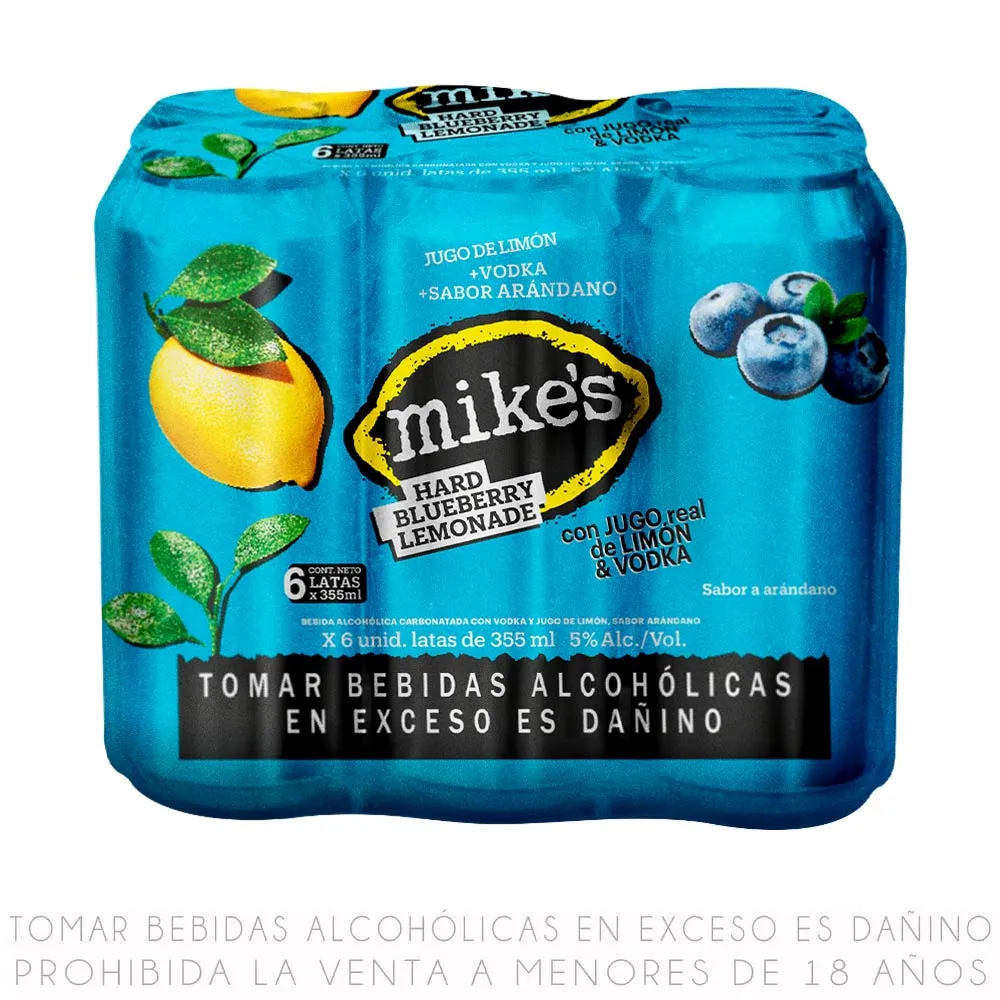Sixpack Mike's Hard Blueberry Lemonade Lata 355ml de Mike's - Oferta especial