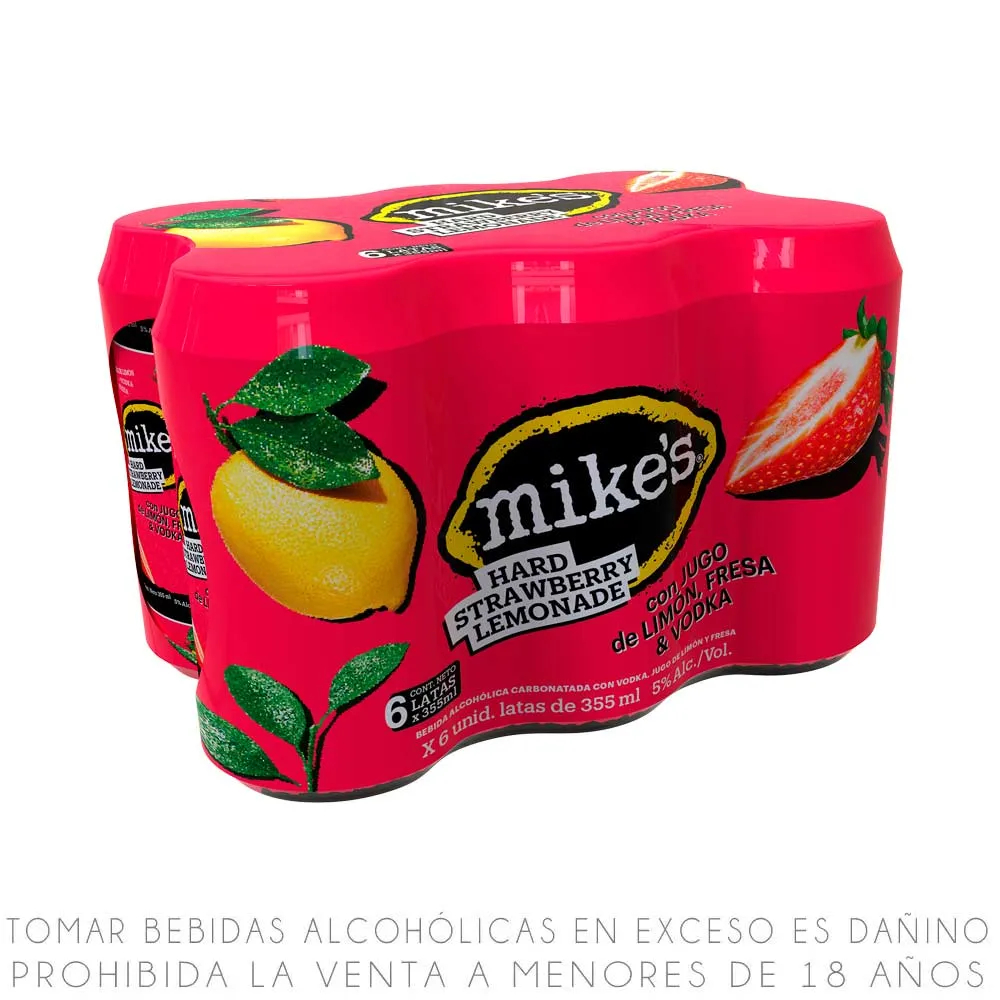 Sixpack Mike's Hard Strawberry Lemonade Lata 355ml de Mike's - Oferta especial