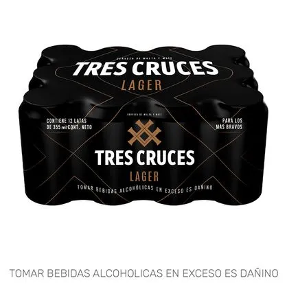 Twelvepack Tres Cruces Lager Lata 355ml de Tres Cruces - Oferta especial