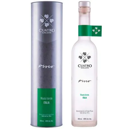 Pisco Cuatro Gallos Mosto Verde Italia Botella 700ml de Cuatro Gallos - Oferta especial